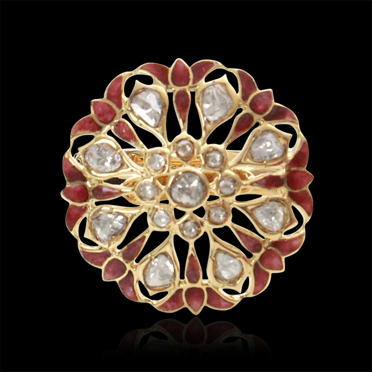 Radiance Lotus Polki Ring