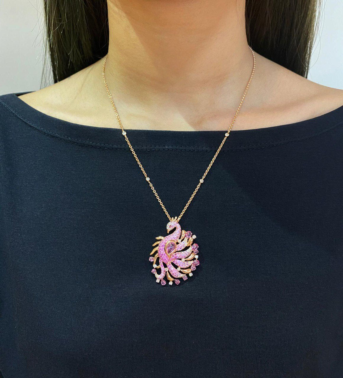 Peacock Diamond Necklace Set