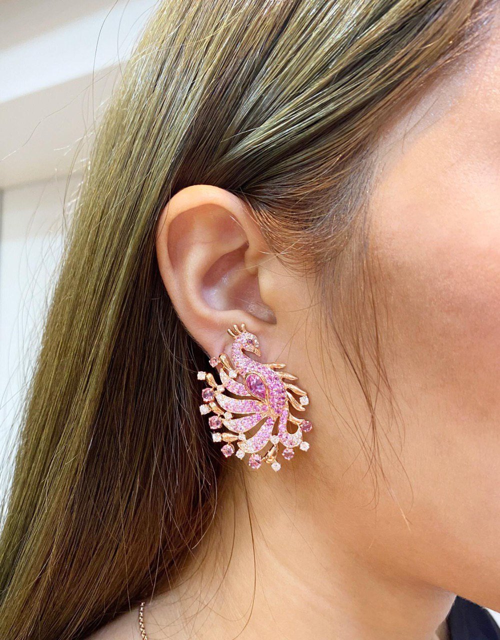 Poise Peacock Diamond Earrings