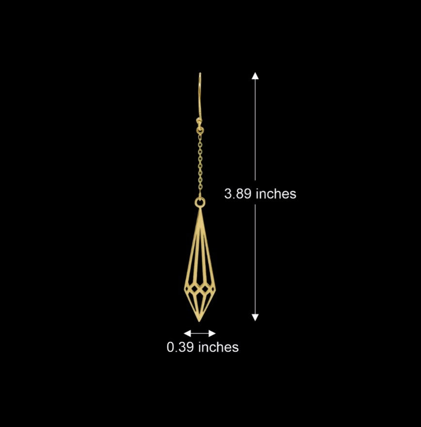Sleek Lattice Drop Earrings
