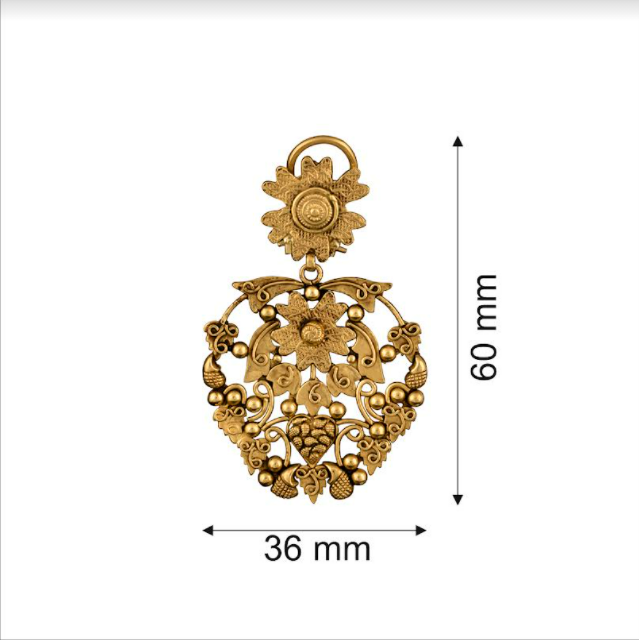 Ber Root Flower Gold Earrings