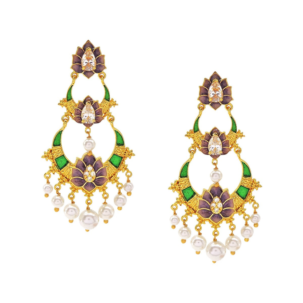 Flutter Pearls Chand Bali