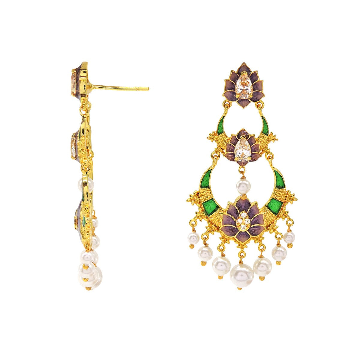 Flutter Pearls Chand Bali