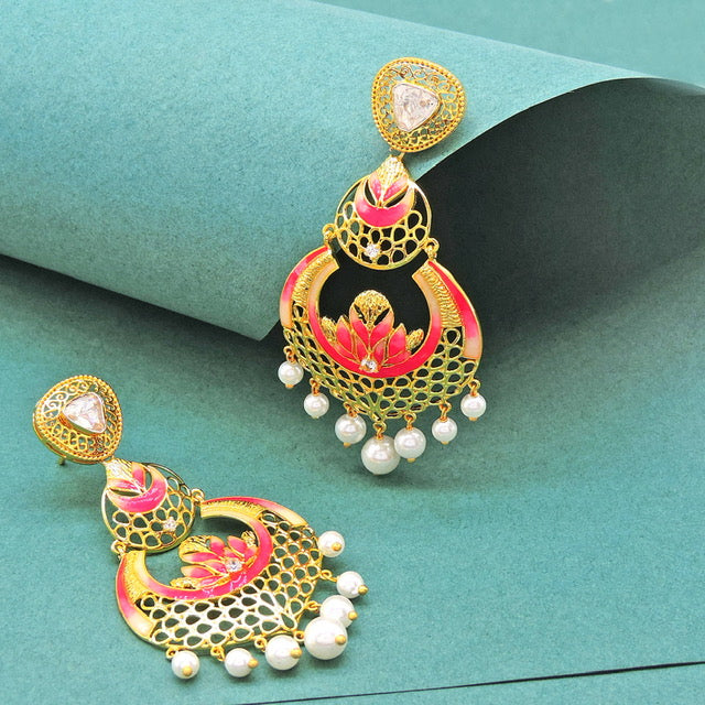Lotus Pearl Chandbali
