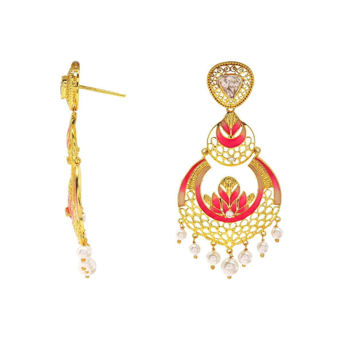 Lotus Pearl Chandbali