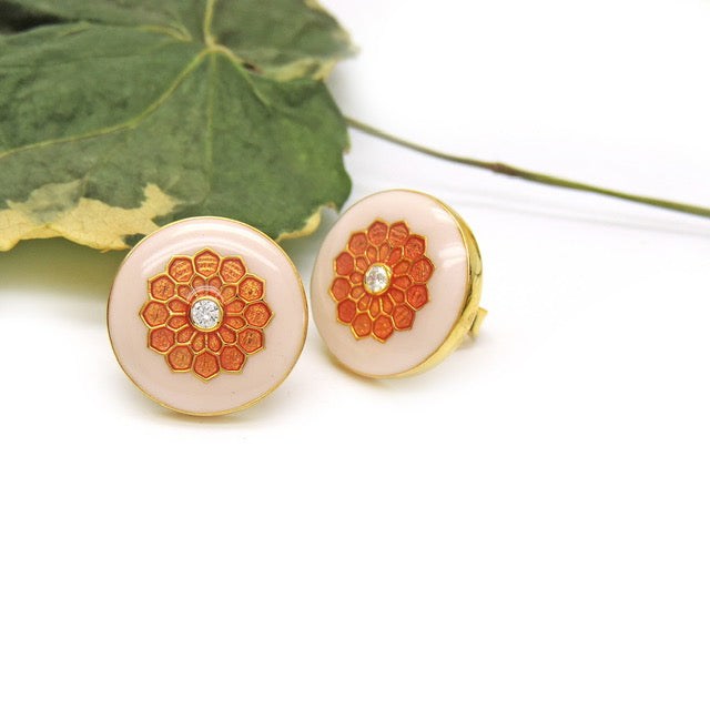 Royal Enamel Stud Earrings