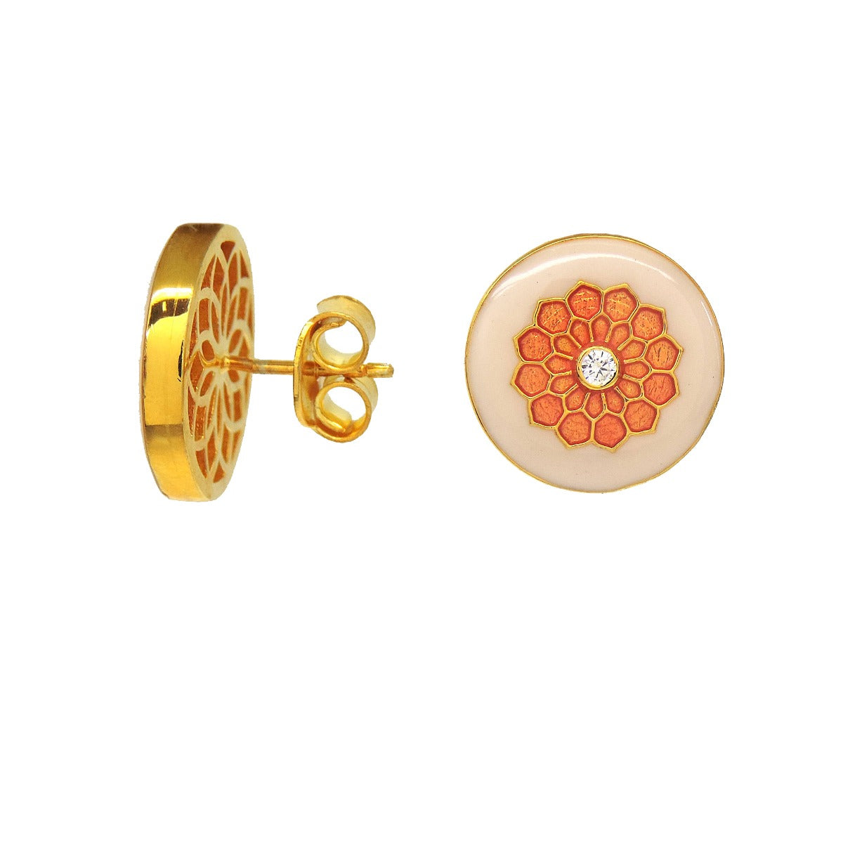 Royal Enamel Stud Earrings