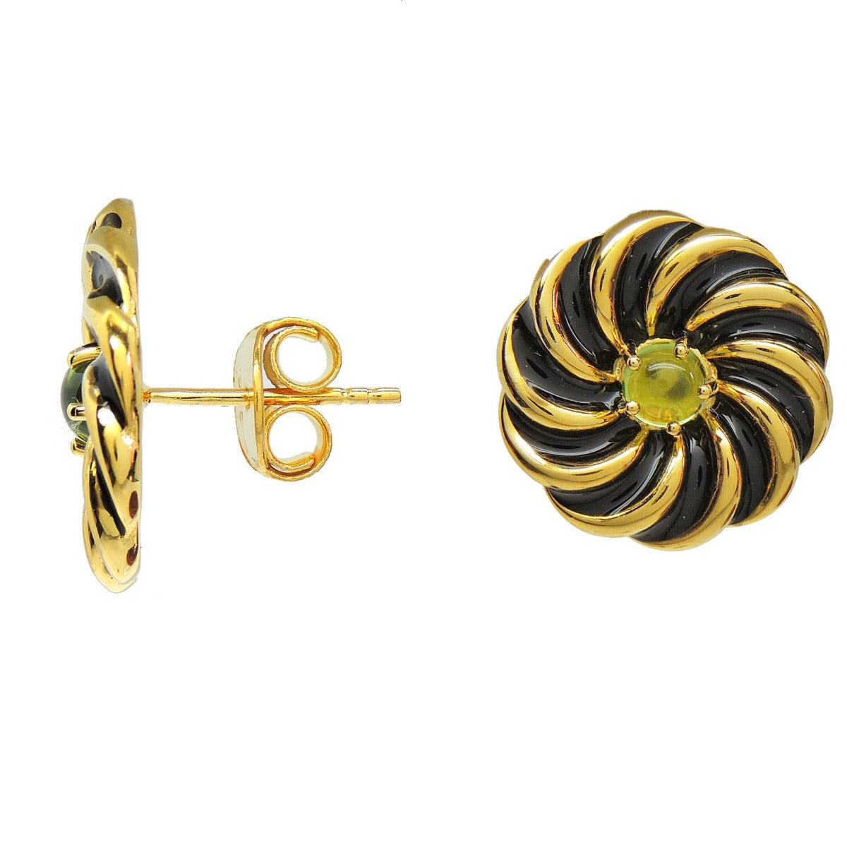Glinting Floral Enamel Stud Earrings