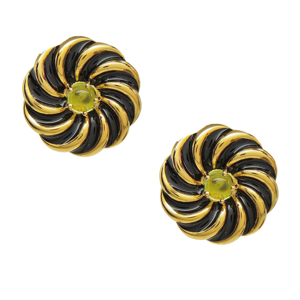 Glinting Floral Enamel Stud Earrings