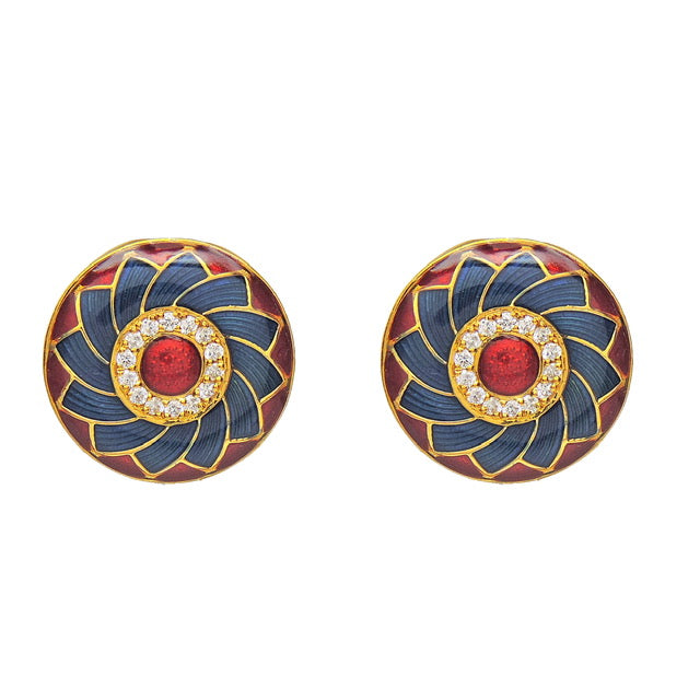 Mishka Floral Enamel Stud Earrings