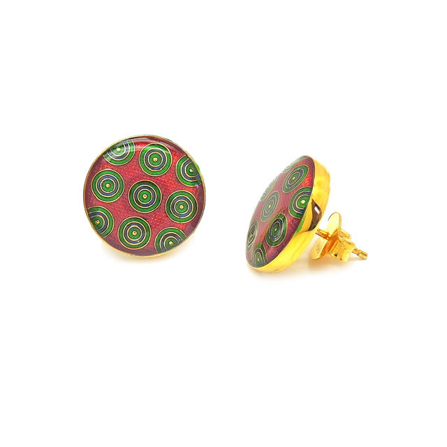 Circlet Enamel Stud Earrings