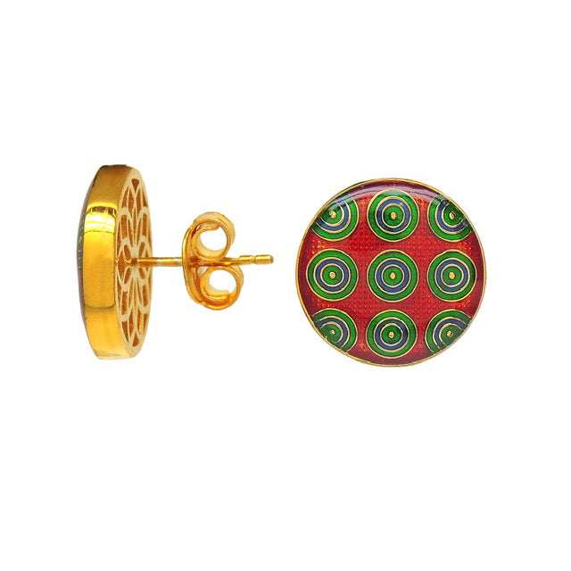 Circlet Enamel Stud Earrings