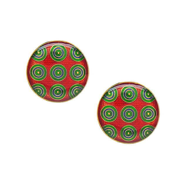 Circlet Enamel Stud Earrings