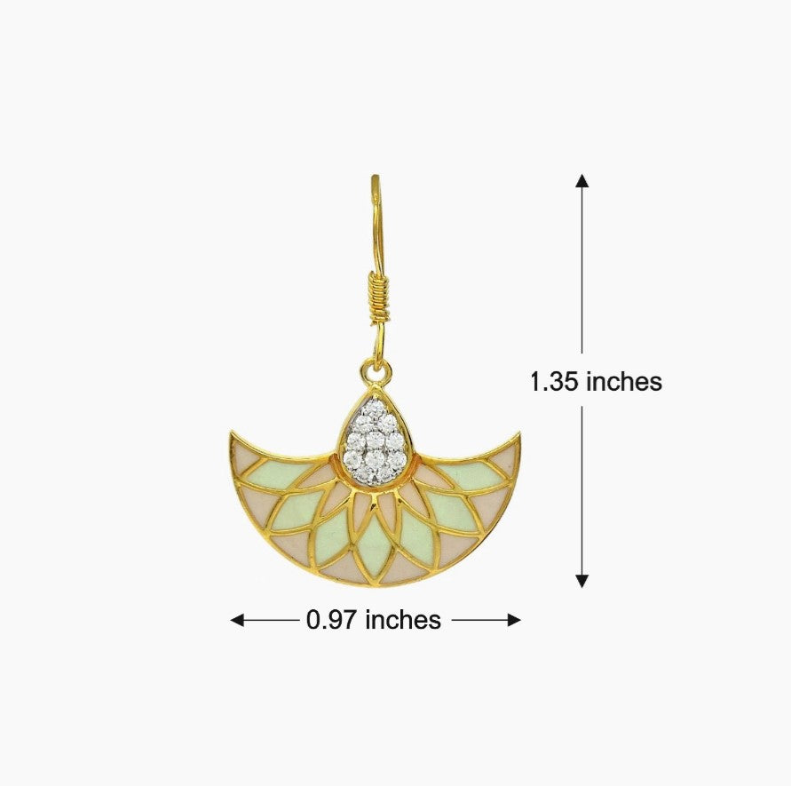 Fan Enamel Drop Earrings