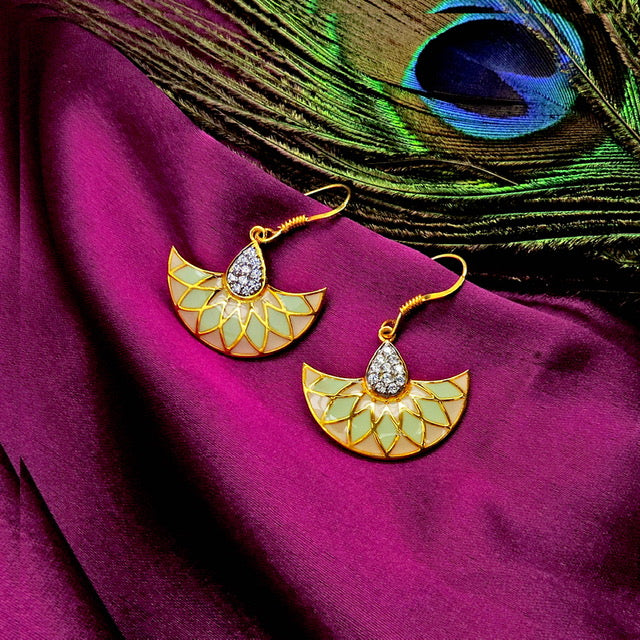Fan Enamel Drop Earrings