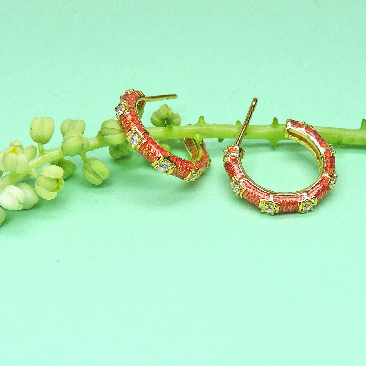 Scarlett Enamel Hoop Earrings