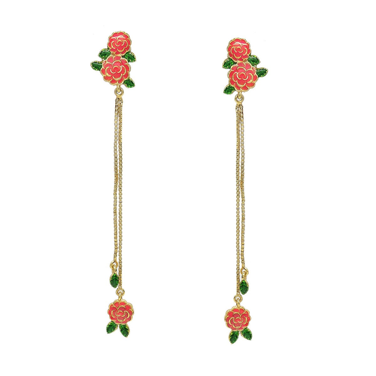 Dancing Floret Enamel Drop Earrings