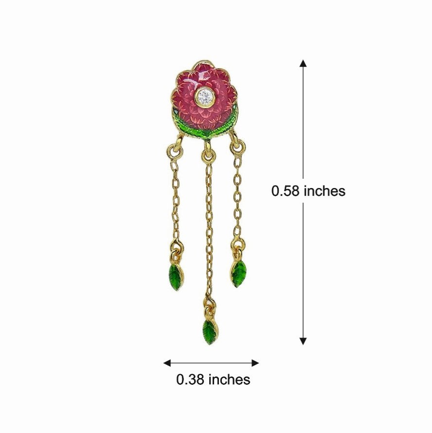 Blooming Floral Enamel Drop Earrings