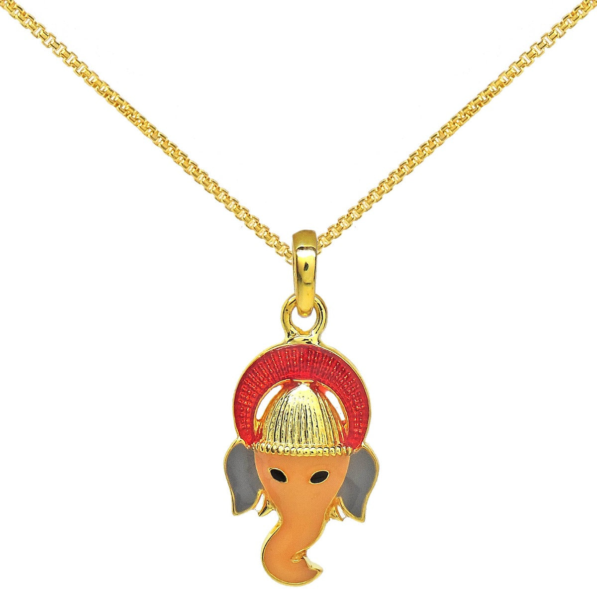 Auspicious Ganesha Enamel Pendant
