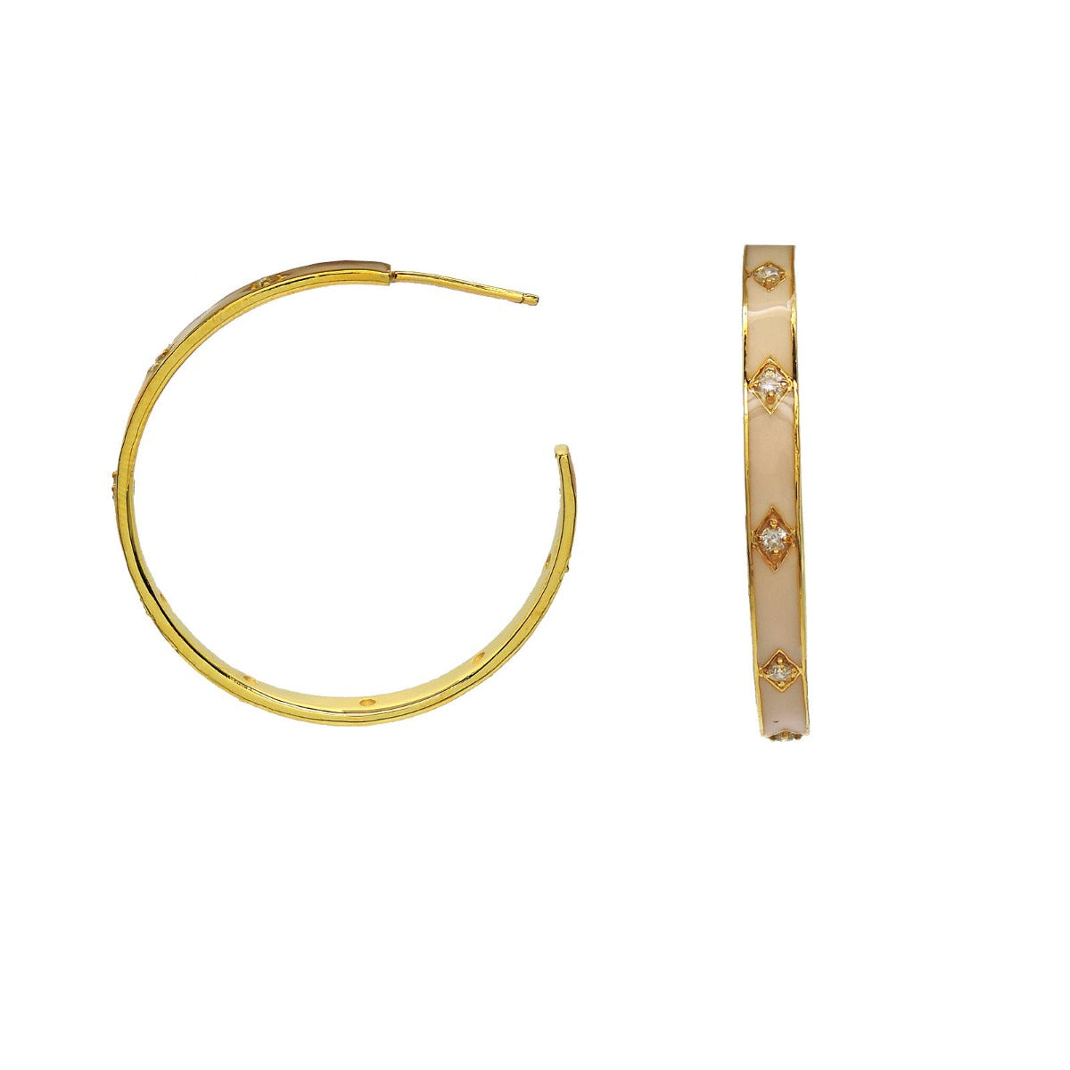 Liner Enamel Hoop Earrings