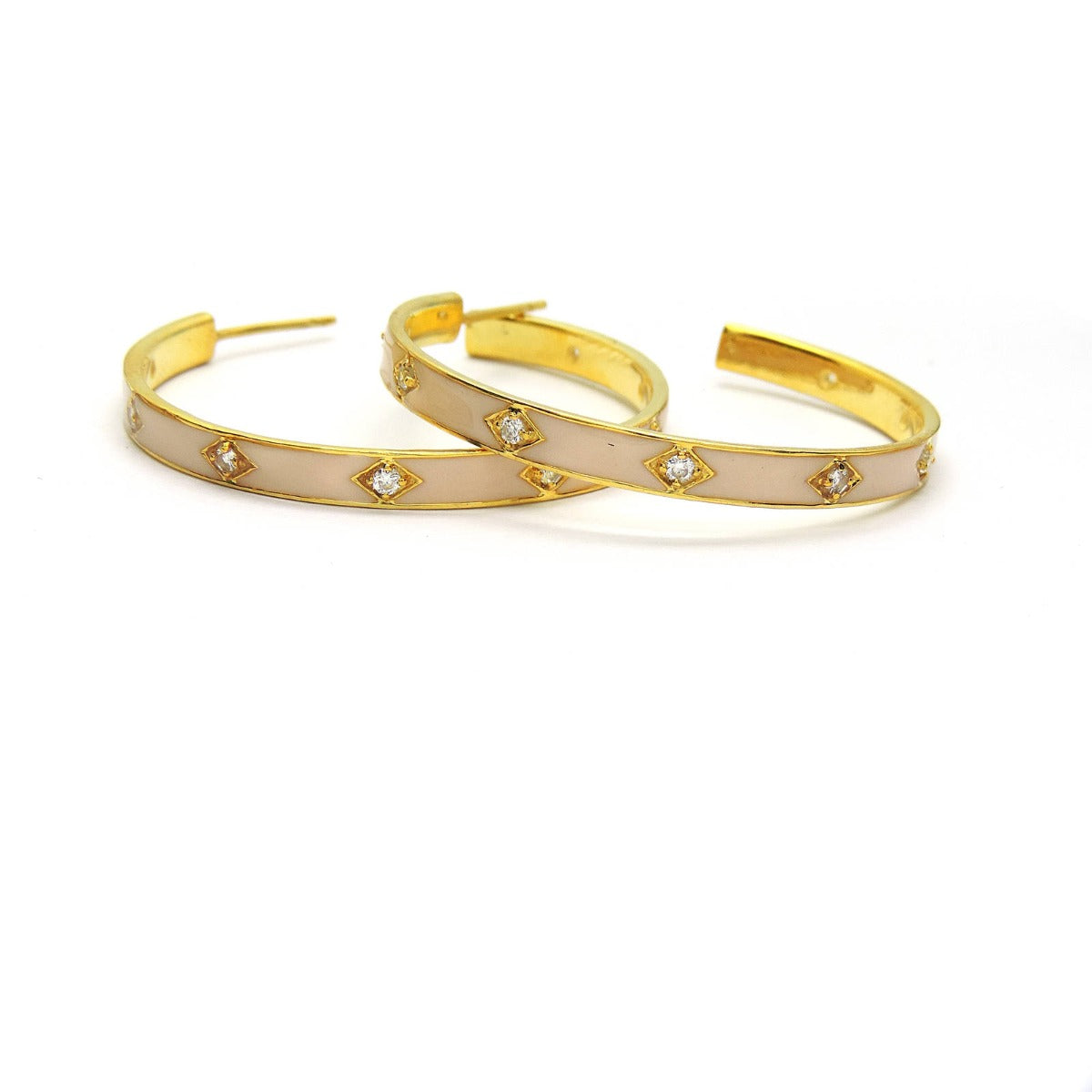 Liner Enamel Hoop Earrings