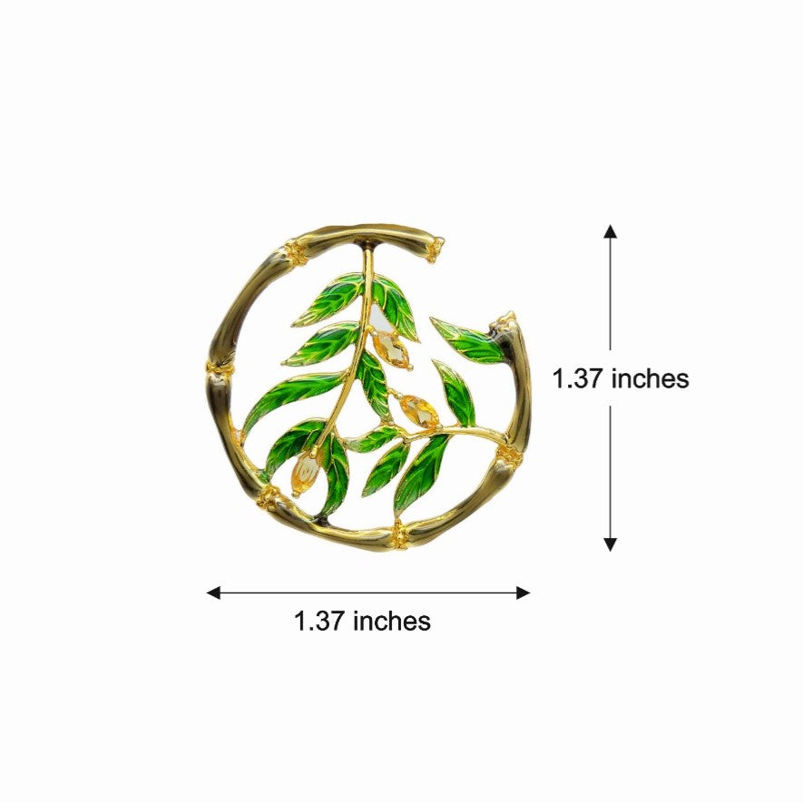 Maya Leaf Enamel Drop Earrings