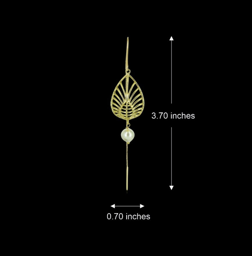 Leafy Pearl Sui Dhaga Earrings