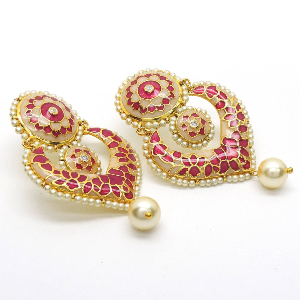 Fiona Enamel Chandbali Earrings
