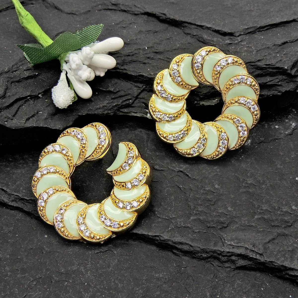 Florence Enamel Chandbali Earrings