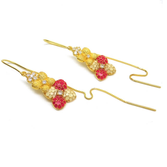 Rihanna Enamel Sui Dhaga Earrings