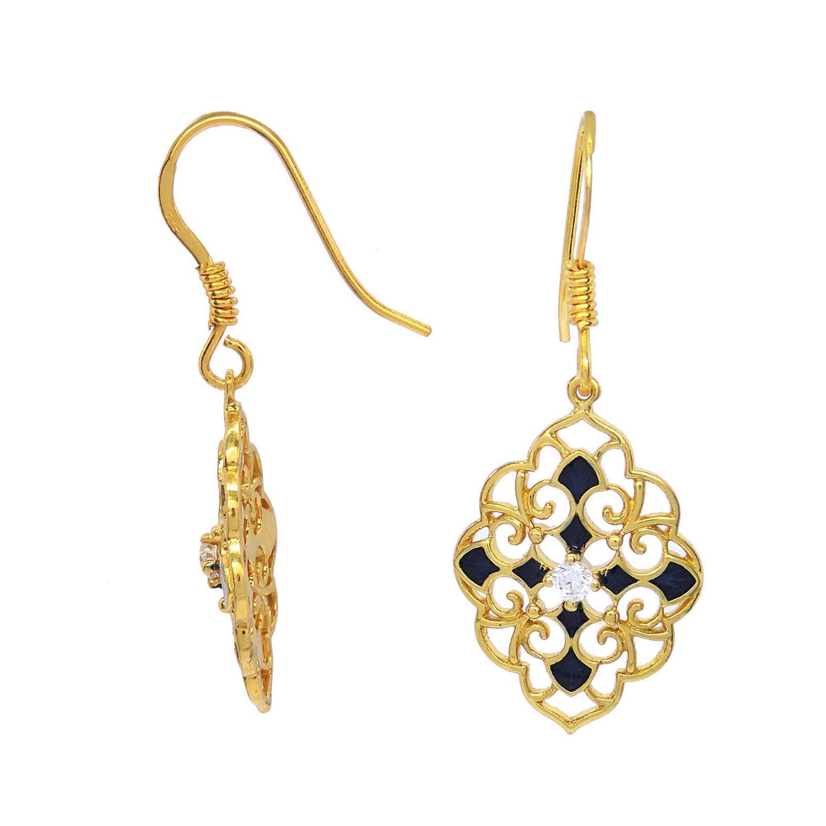Mughal Charm Enamel Drop Earrings