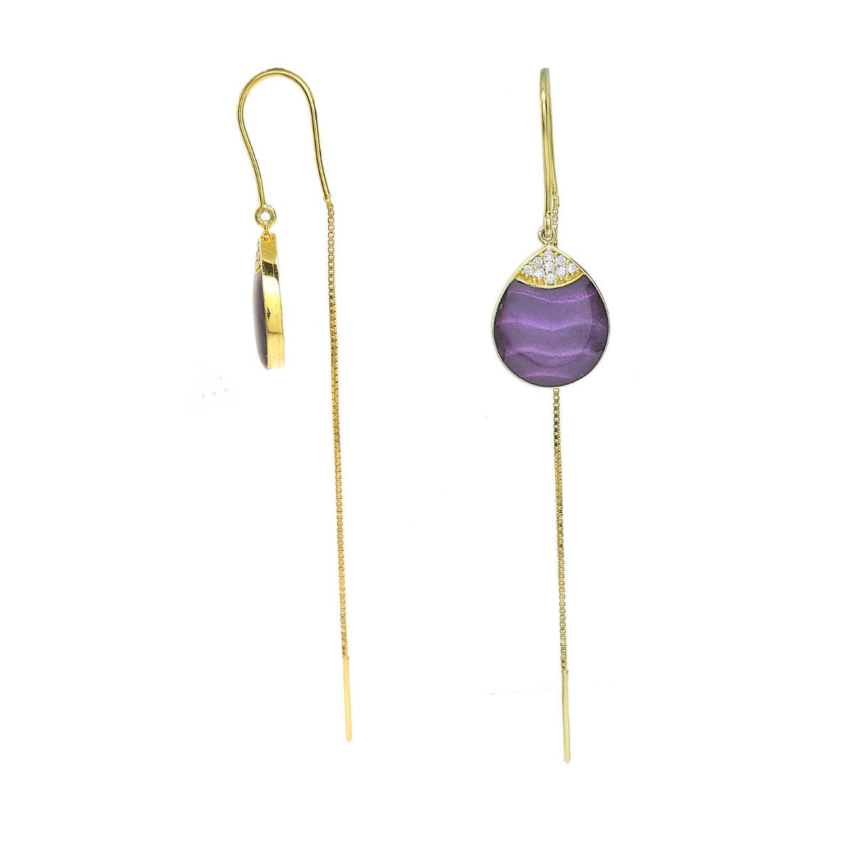 Dew Drop Enamel Sui Dhaga Earrings