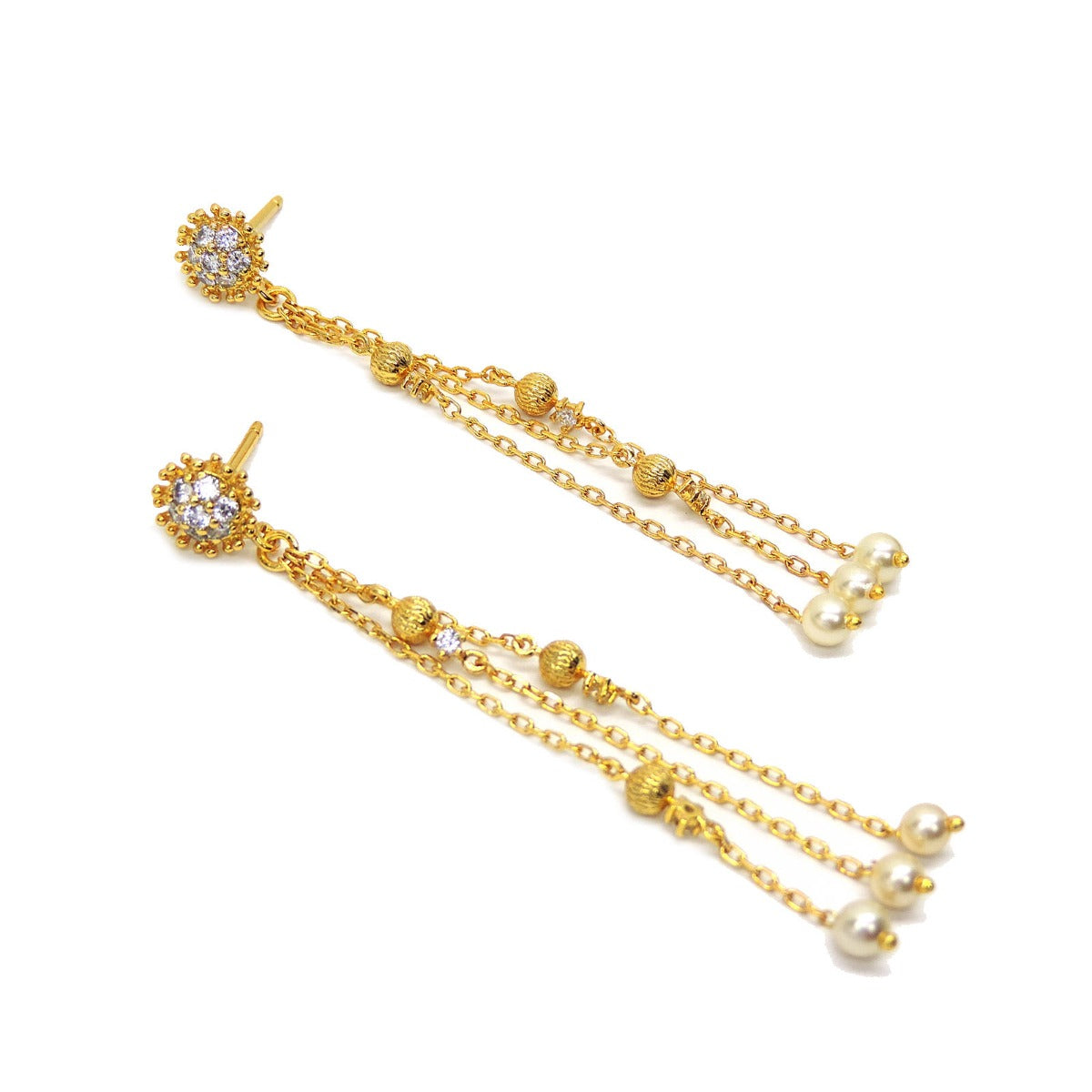 Linear Floret Drop Earrings