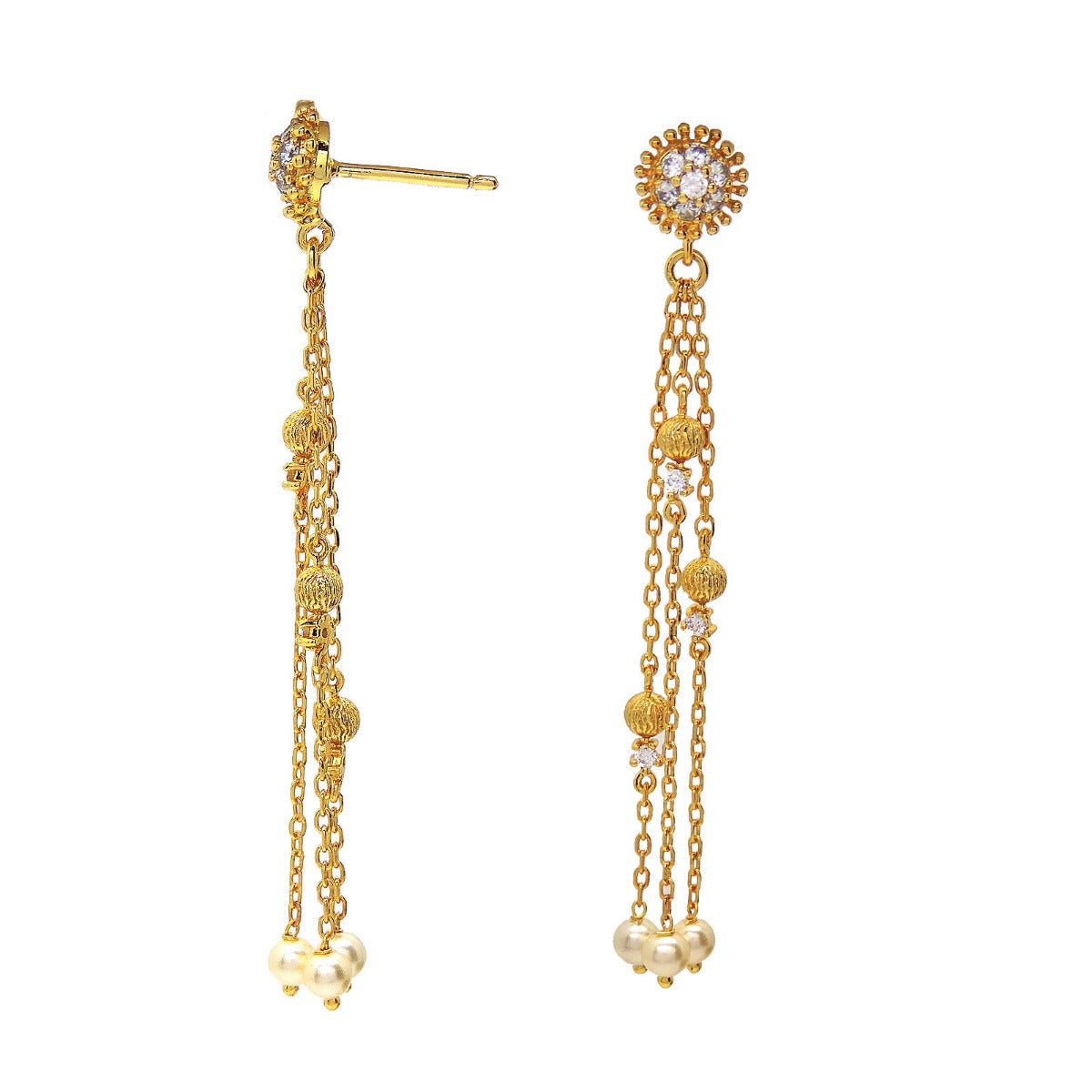 Linear Floret Drop Earrings