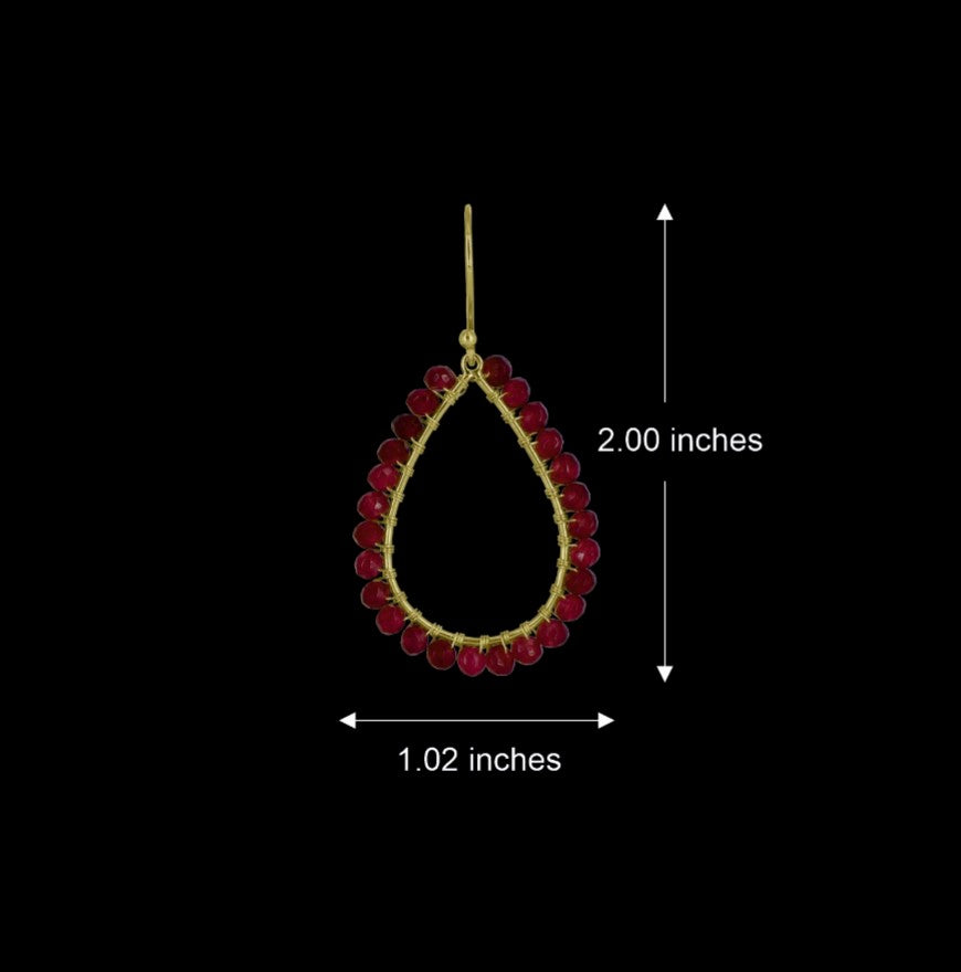 Rose Beaded Drop Earrings