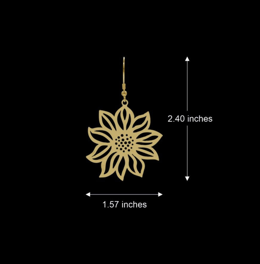 Majestic Sunflower Drop Earrings