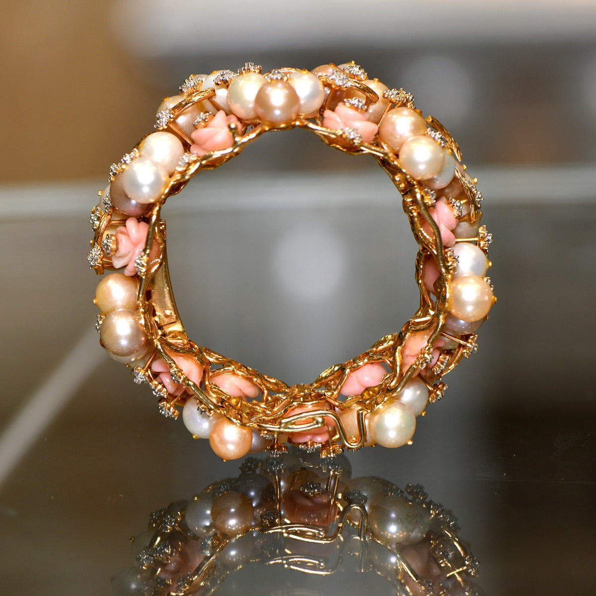 Peachy Pop Diamond Bangle