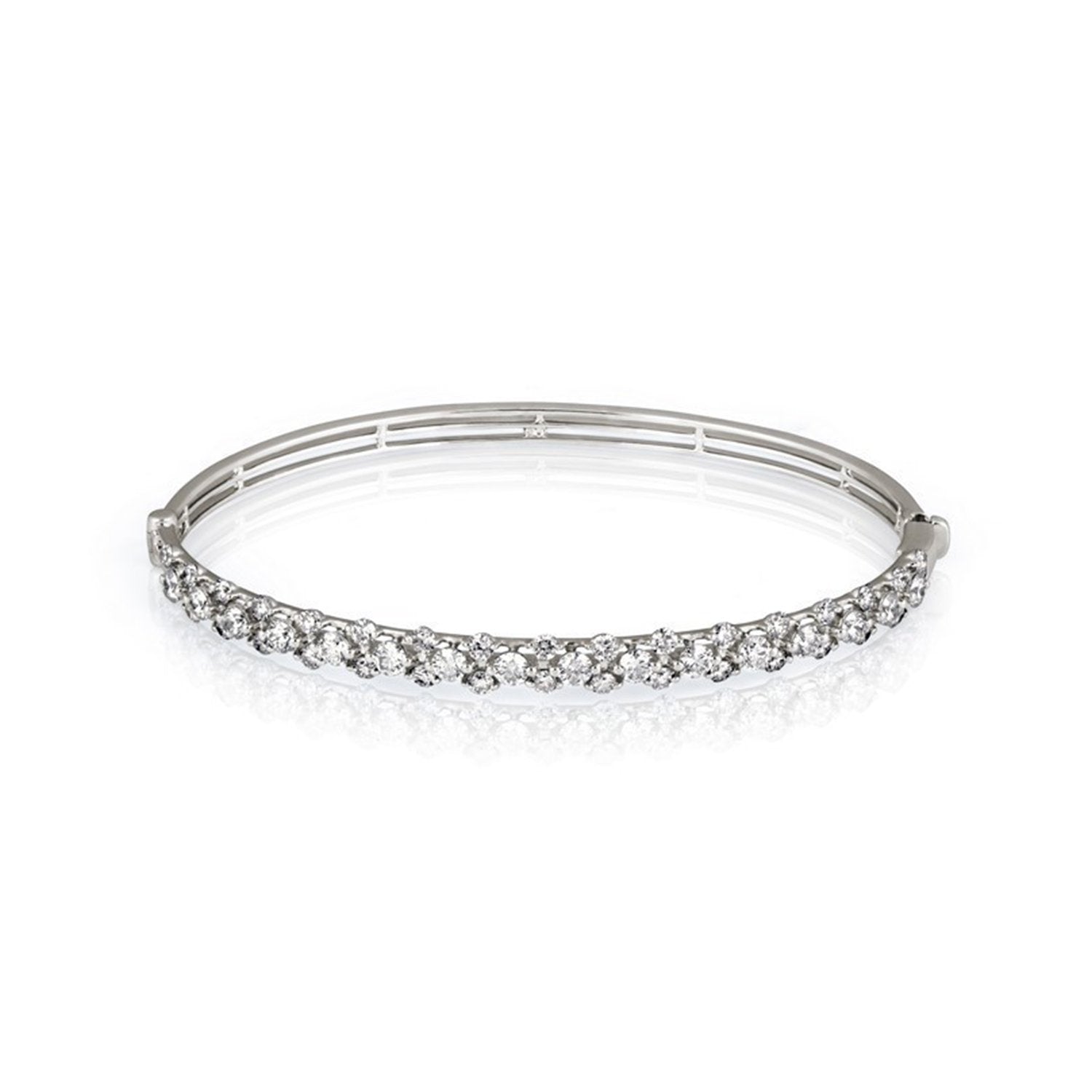Dainty Diamond Stacked White Gold Bracelet
