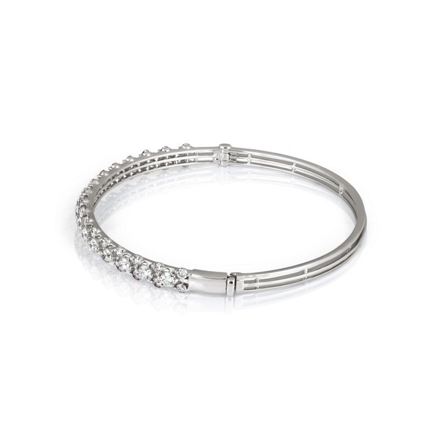 Dainty Diamond Stacked White Gold Bracelet