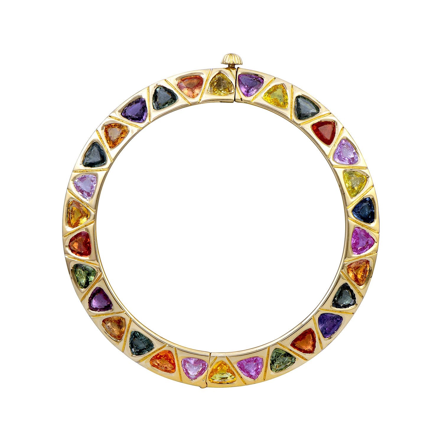 Multi Sapphire Diamond Bangle