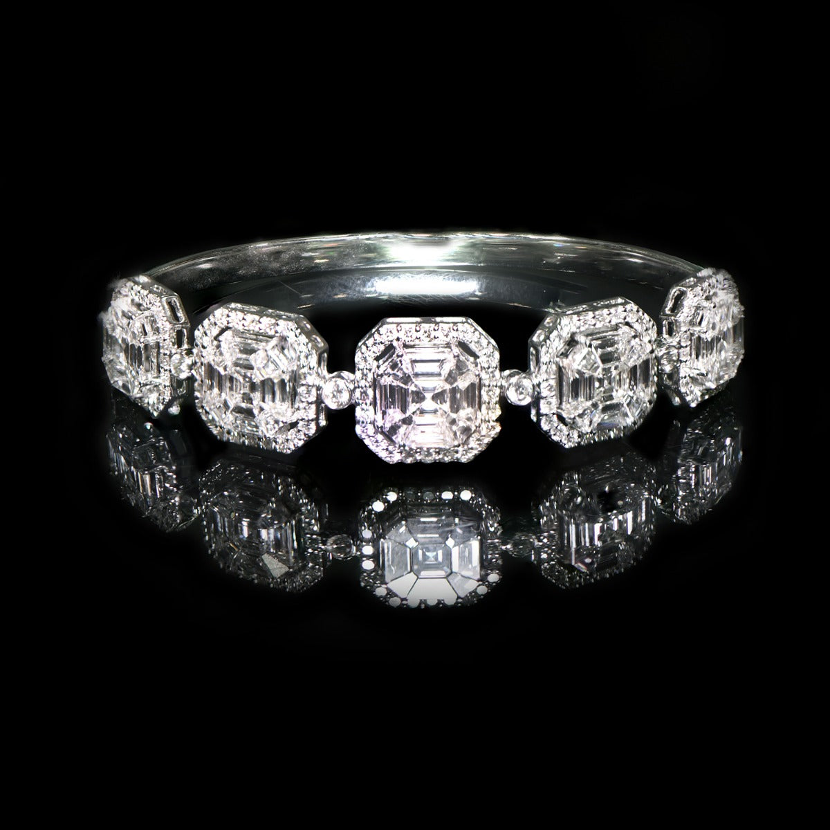Chunky Octagon Diamond Bangle