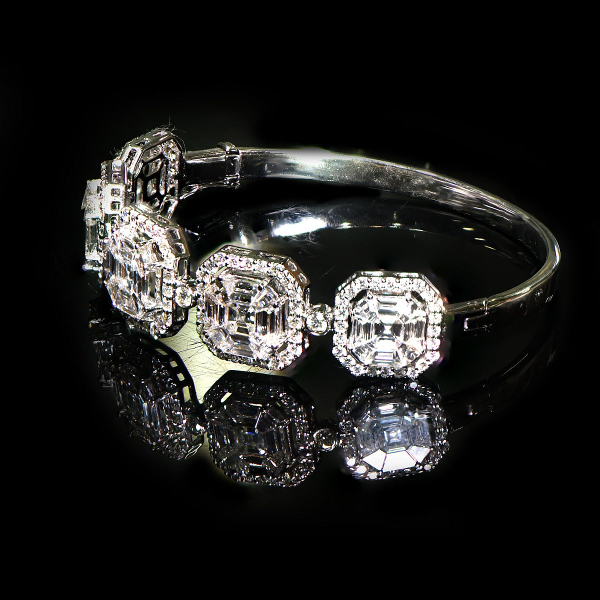 Chunky Octagon Diamond Bangle