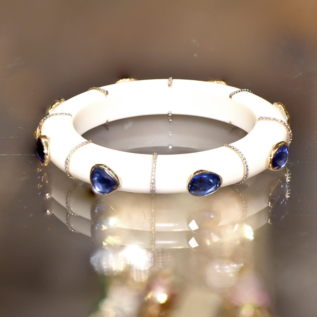 Diamond Blue Sapphire Bangle