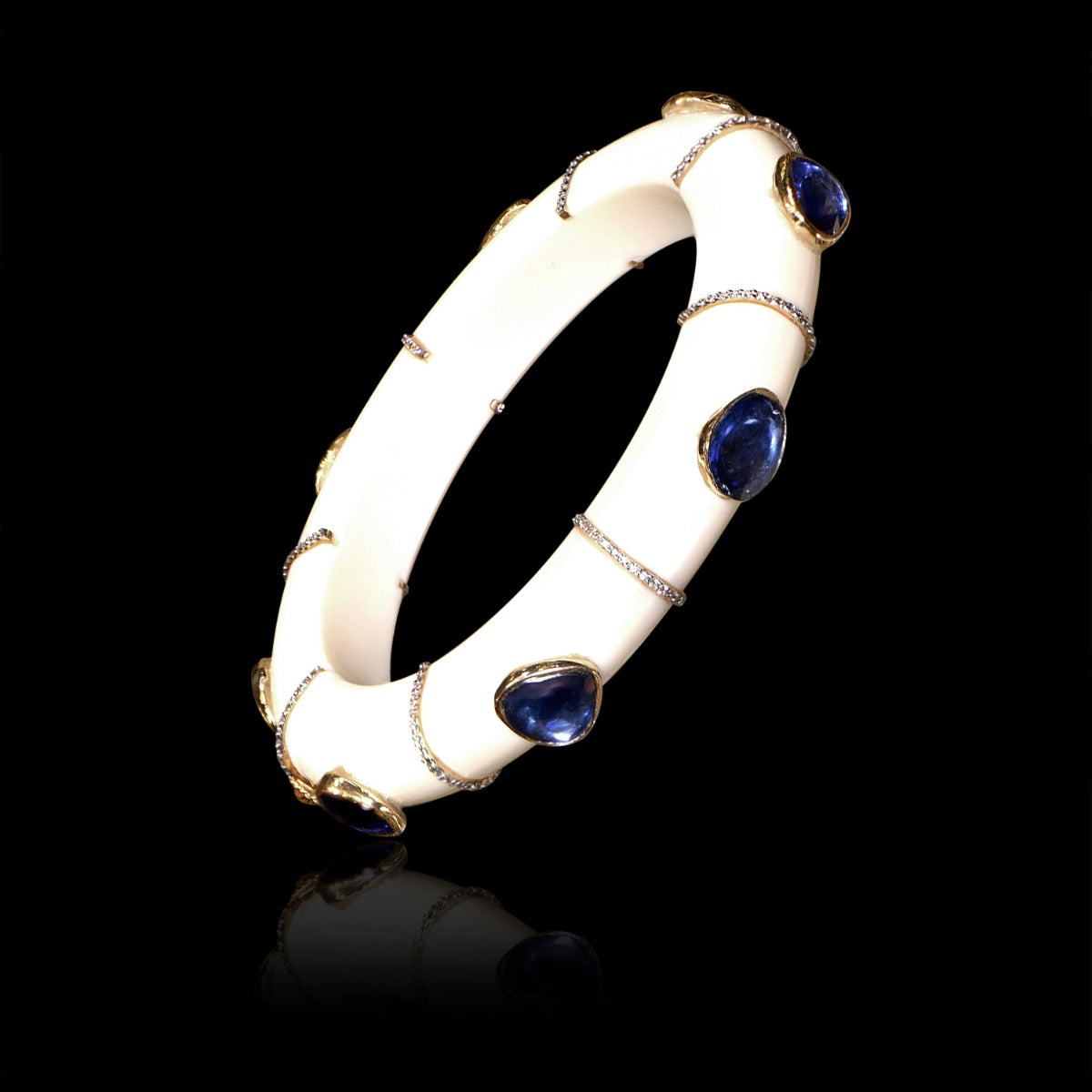 Diamond Blue Sapphire Bangle