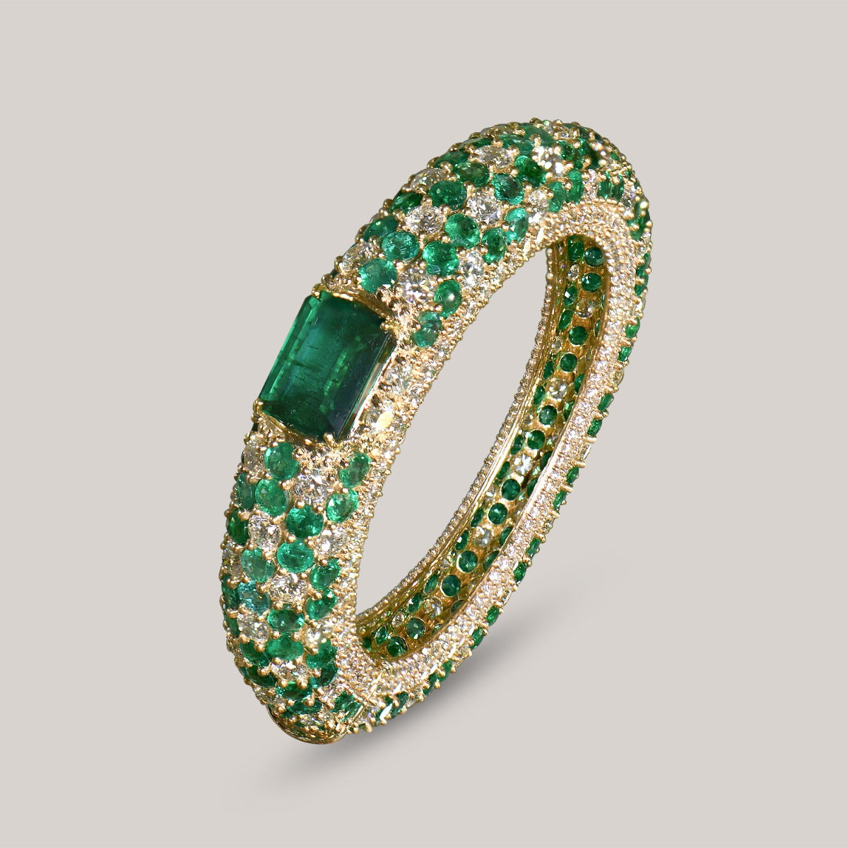 Green Emerald Chunky Bangle