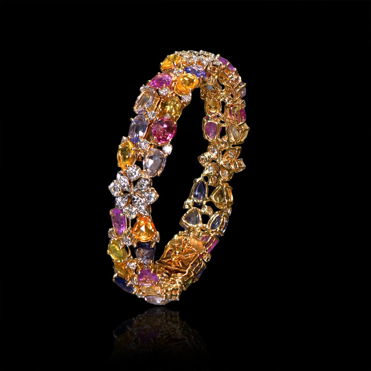 Rainbow Sleek Diamond Bangle