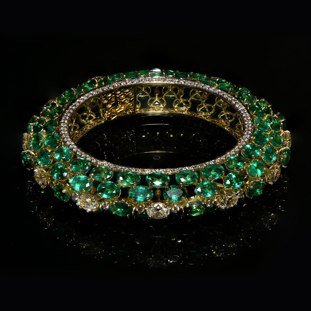 Green as Grass Diamond Bangle