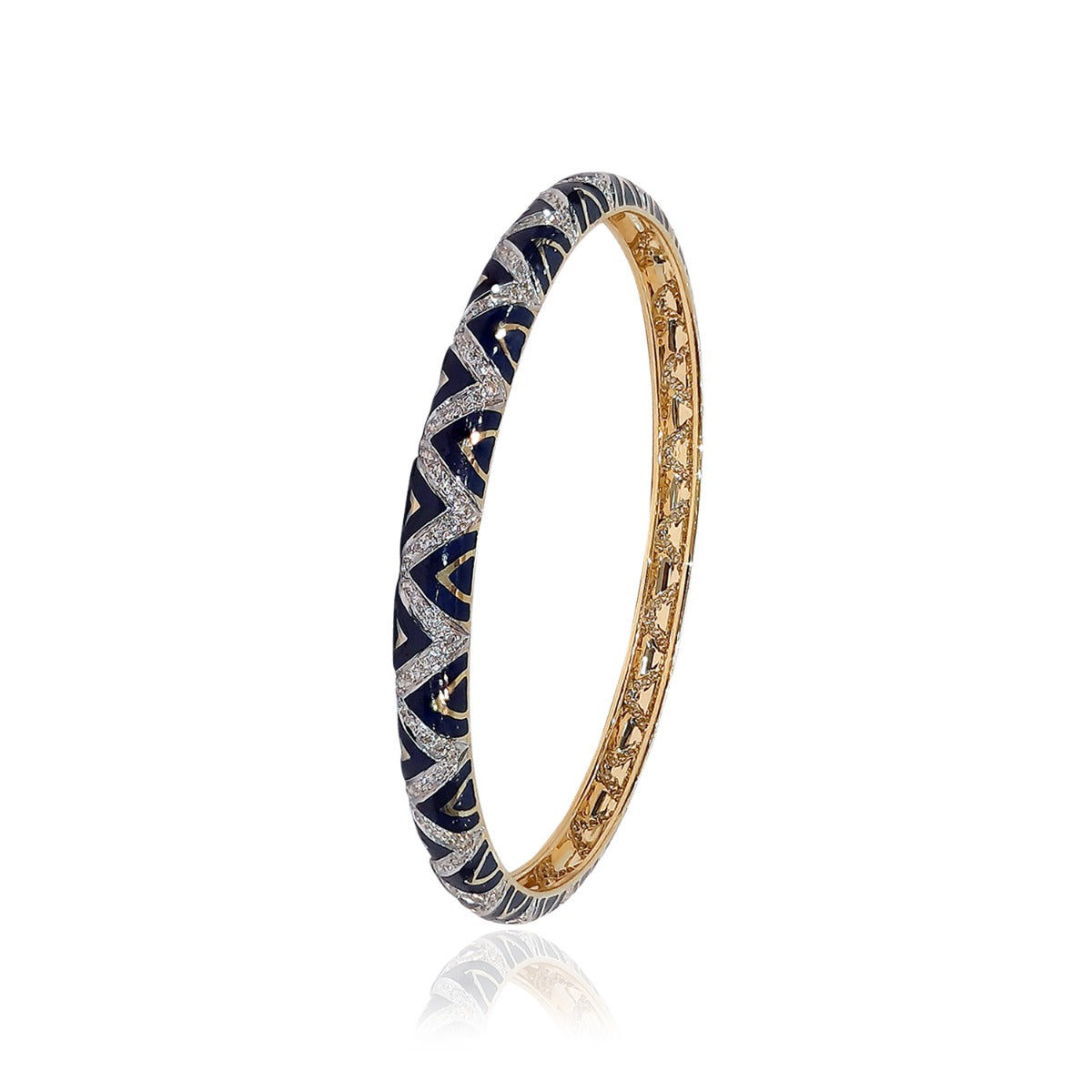 Zigzag Angaled Diamond Bangle