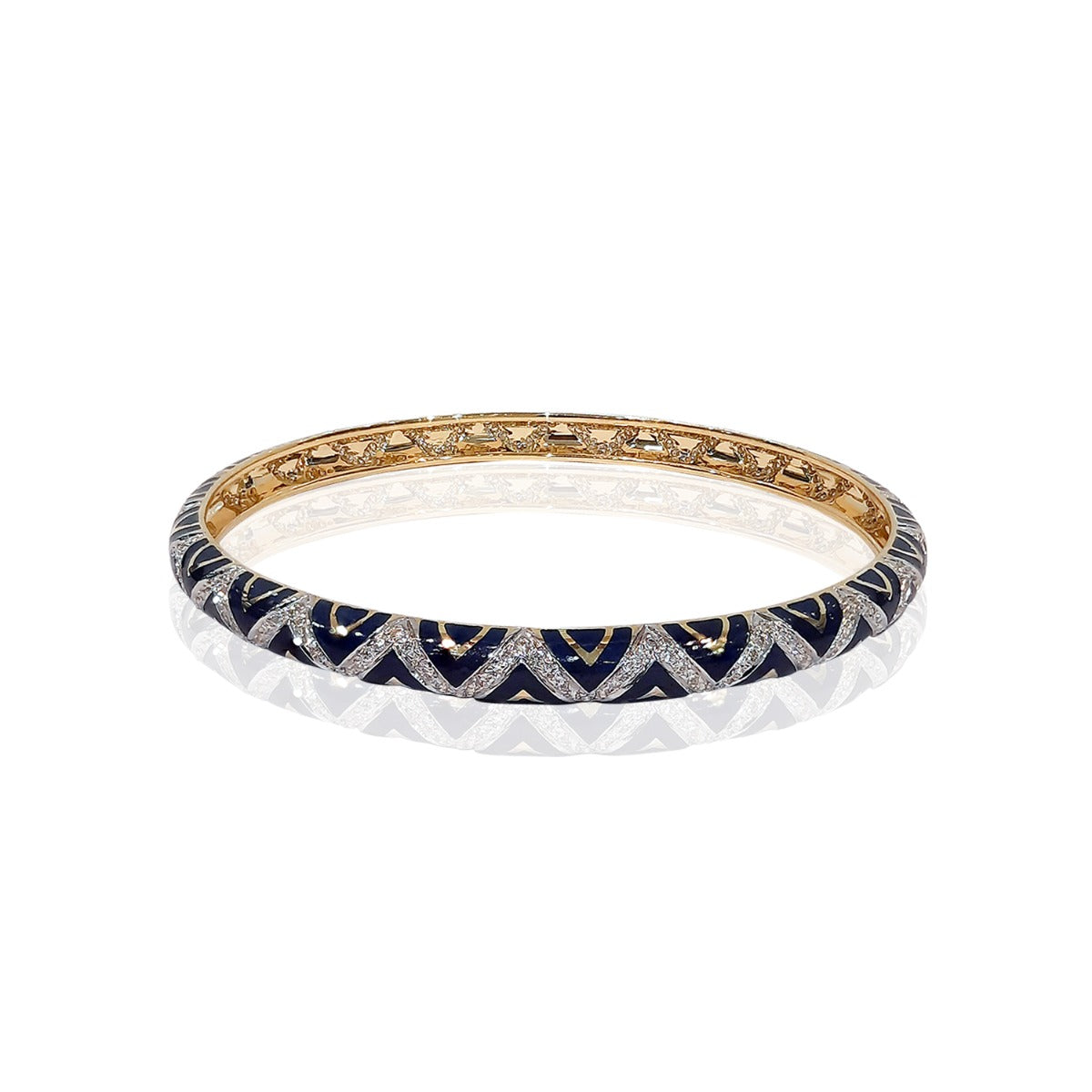 Zigzag Angaled Diamond Bangle