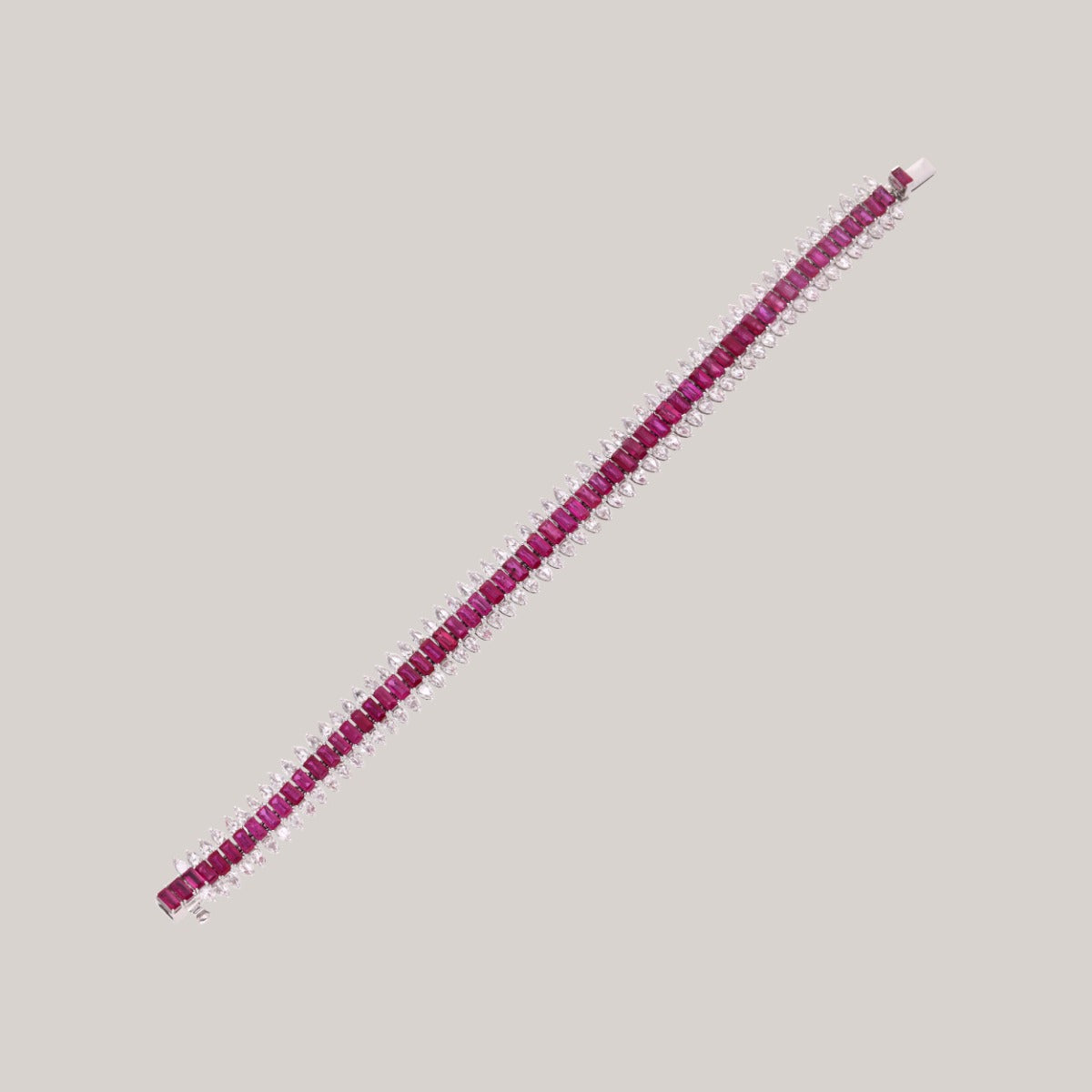 Crimson Cascade Diamond Bracelet